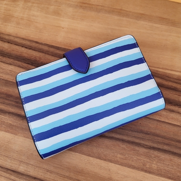 Kate Spade Schuyler Medium Compact Bi-fold Wallet: Blue Multi, 5.6×3.6×1.2, NWT - Picture 7 of 7